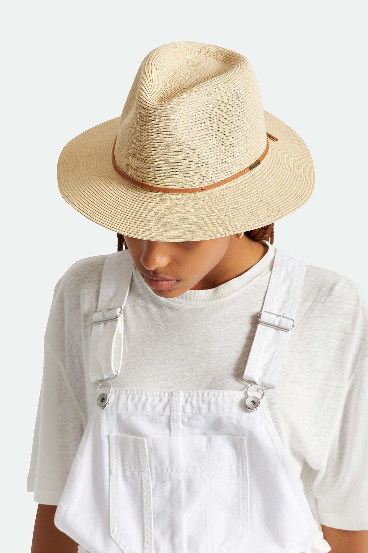Wesley Straw Packable Fedora - Copper