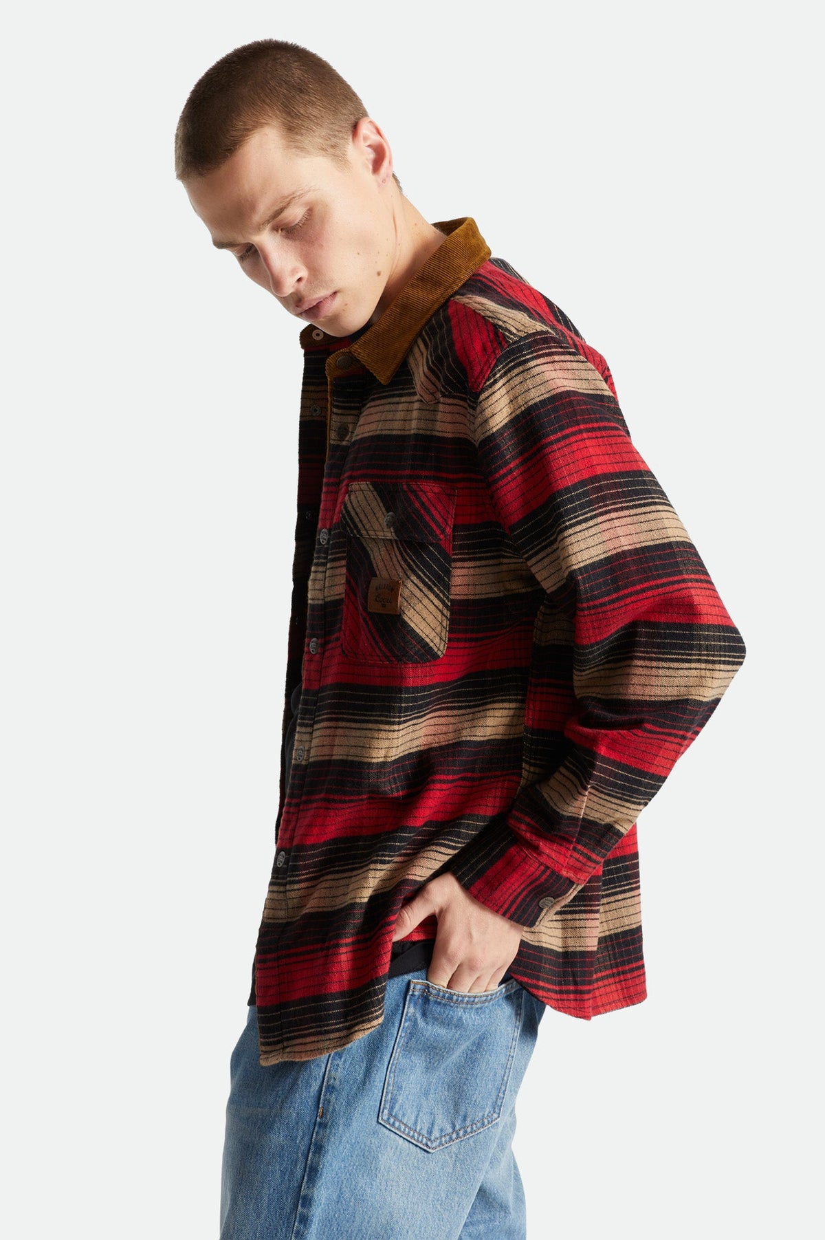 Coors Bowery Stretch L/S Flannel - Banquet Red/Brown